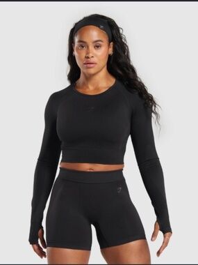 Gym shark workout set (leggings, shorts, and long sleeve top) - All size SMALL